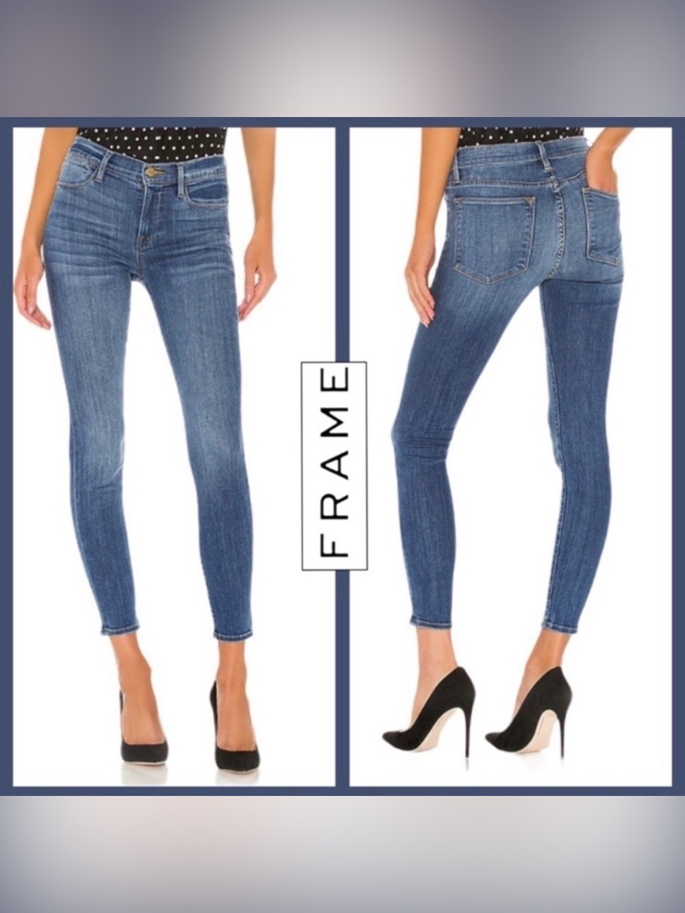 NWOT FRAME “Le High Skinny Crop” High Rise Jeans In Sulham Size 29 Retails $215